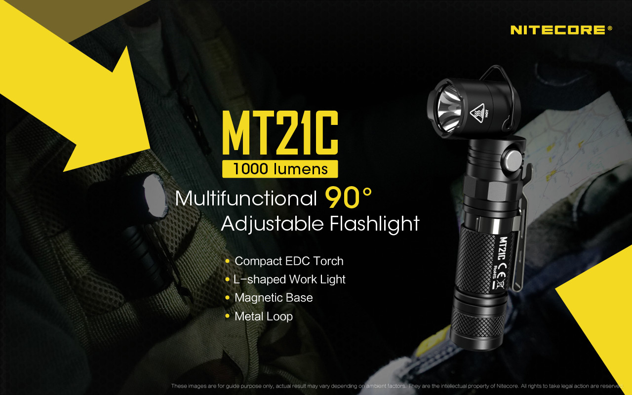 Nitecore MT21C 90° Angled Professional LED Flashlight