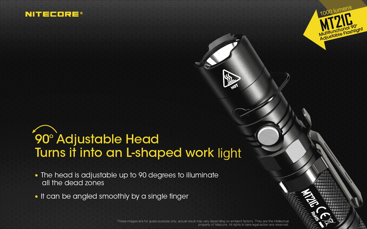 Nitecore MT21C 90° Angled Professional LED Flashlight