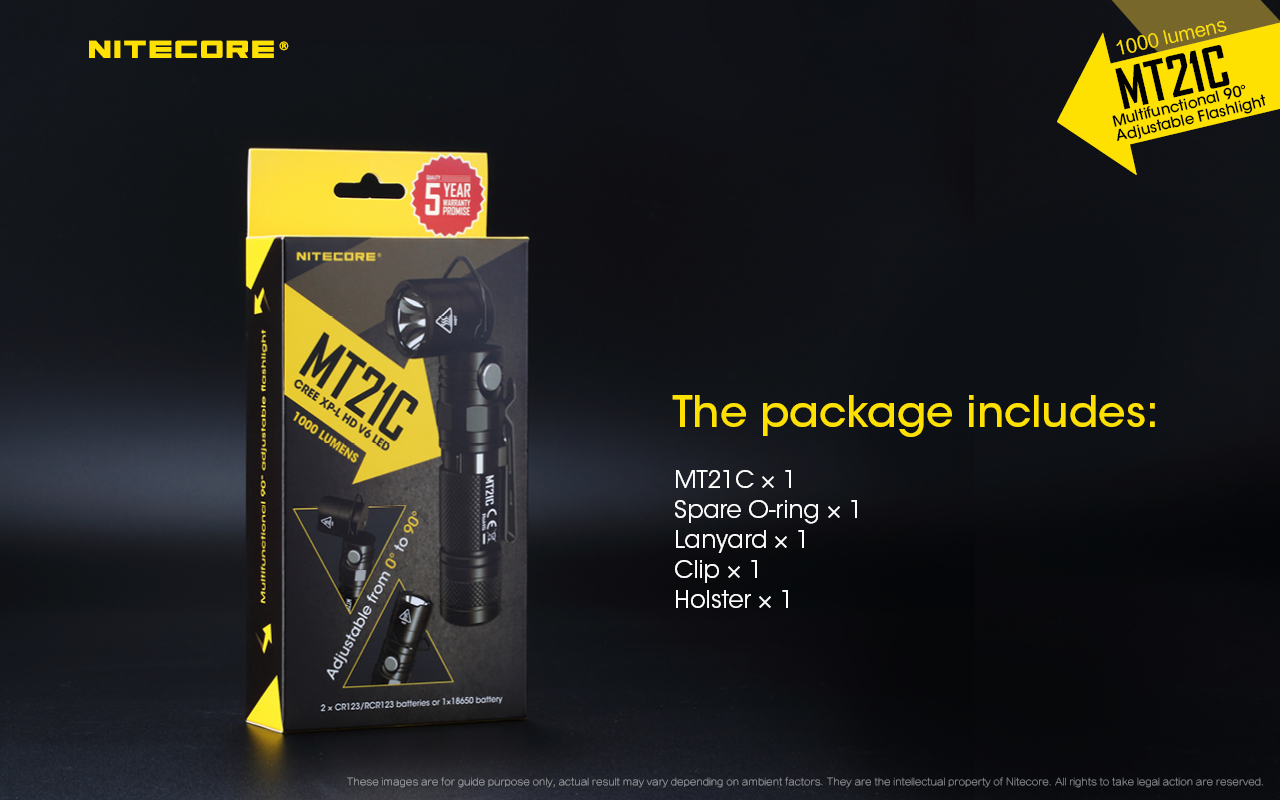 Nitecore MT21C 90° Angled Professional LED Flashlight