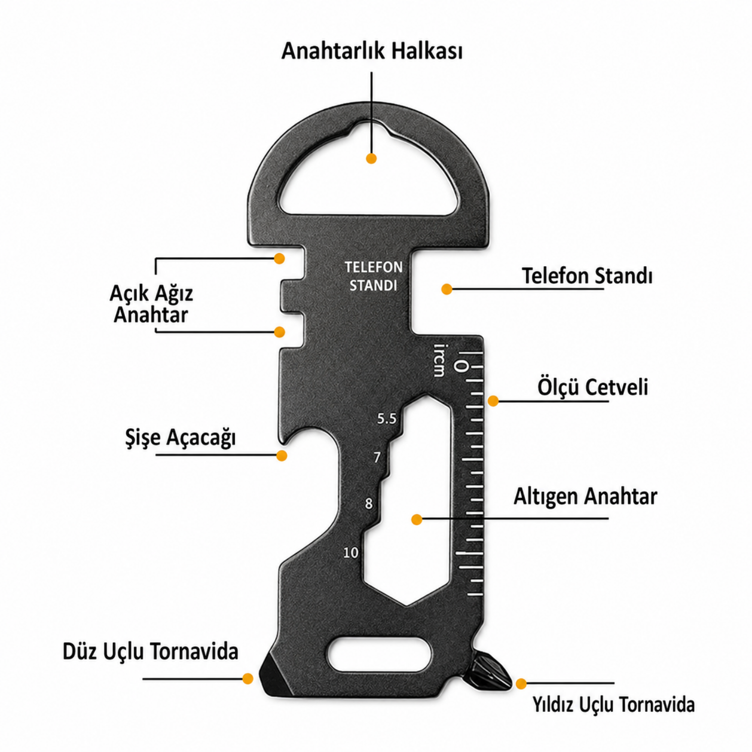 Multi-Function EDC Keychain Tool